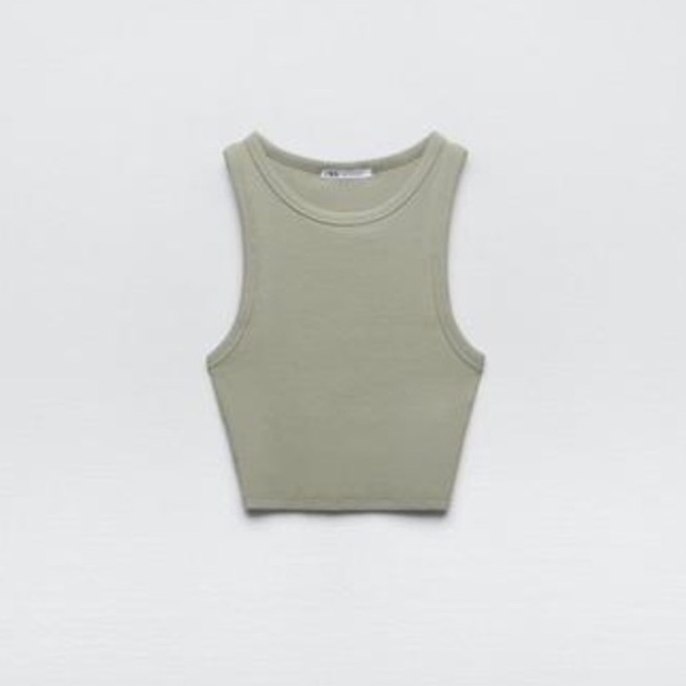 Zara Khaki Women's Tank Top
